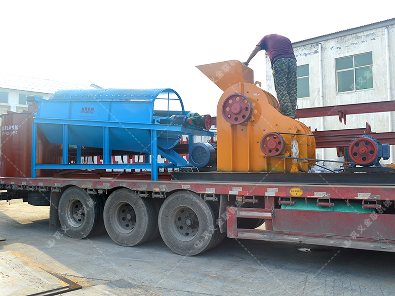 雙級粉碎機生產(chǎn)線發(fā)貨圖片_發(fā)往云南瀾滄_破碎錳礦石